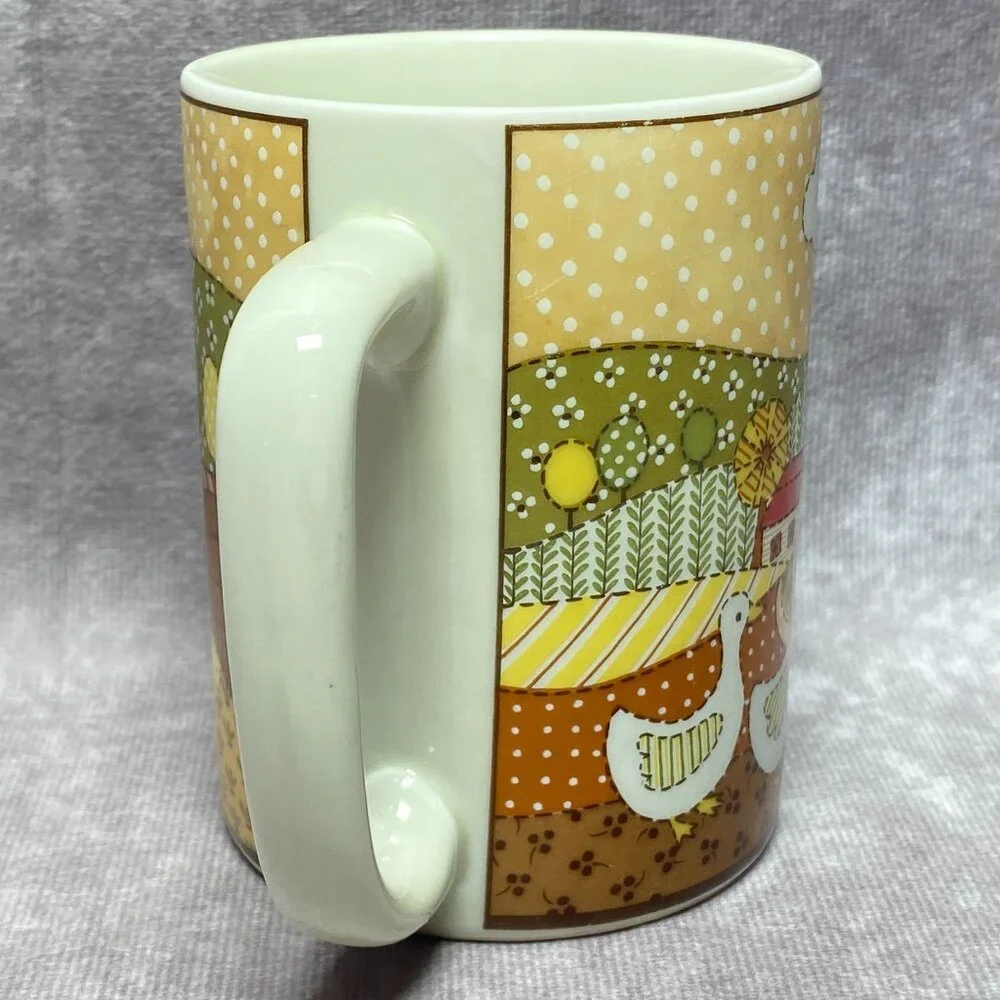 Vintage Otagiri Farmhouse Mug Colorful Chicken Cow and Goose Design 10 oz Retro - Picture 5 of 10